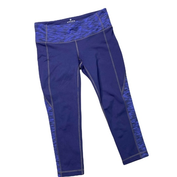 ATHLETA Womens Splits Revelation Capri Leggings Size XSmall Navy Blue - Picture 3 of 4